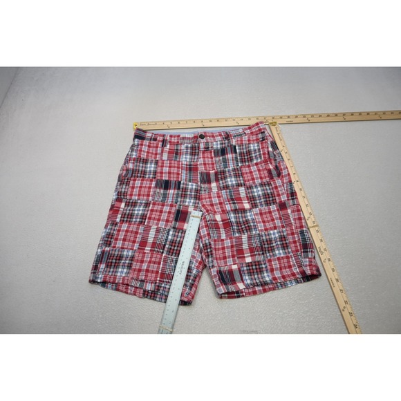 Chaps Other - Chaps Patchwork Plaid Shorts Mens 32 Red White Blue Cotton Preppy Excellent